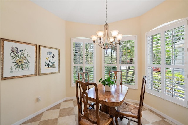 5508 Whitehead St, Bradenton, FL 34203 - dining area featuring plenty of natural light and a chandelier