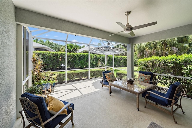 5508 Whitehead St, Bradenton, FL 34203 - sunroom with a ceiling fan and plenty of natural light