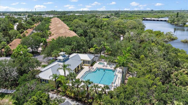 5508 Whitehead St, Bradenton, FL 34203 - drone / aerial view of a large body of water and a pool area