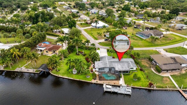 14544 Riverside Dr, Fort Myers, FL 33905 - aerial perspective of suburban area featuring a nearby body of water