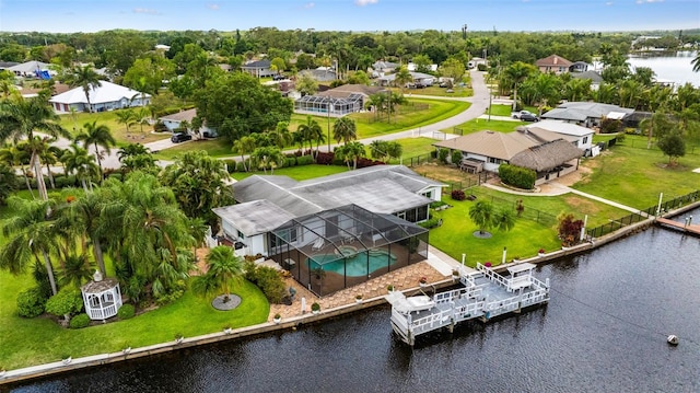 14544 Riverside Dr, Fort Myers, FL 33905 - aerial perspective of suburban area with a large body of water