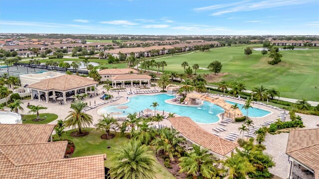 5528 Palmer Cir Unit 104, Bradenton, FL 34211 - aerial view of residential area with a pool area and a golf club