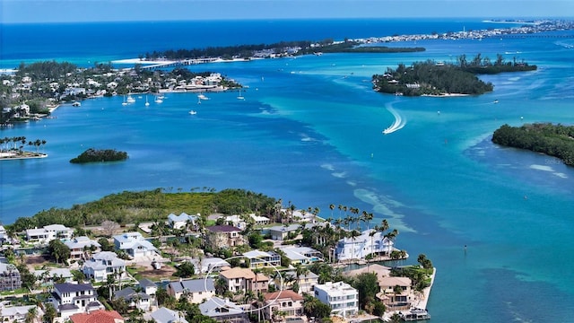 795 Marbury Ln, Longboat Key, FL 34228 - aerial view of residential area with a large body of water