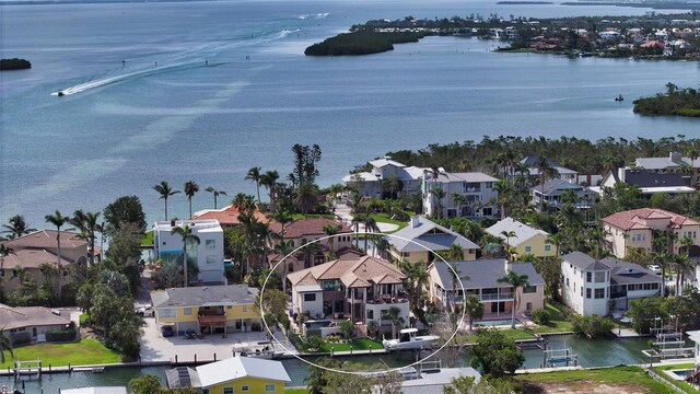 795 Marbury Ln, Longboat Key, FL 34228 - aerial view of residential area with a nearby body of water