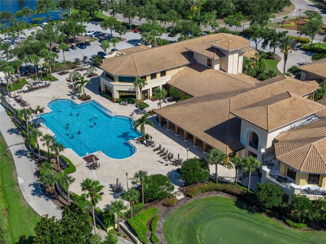 305 Siena Vista Pl, Sun City Center, FL 33573 - aerial view of a pool area