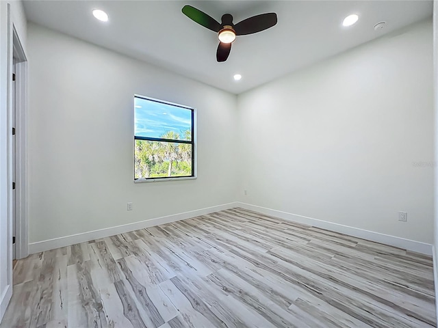 1167 Boundary Blvd, Rotonda West, FL 33947 - unfurnished room with light wood-style flooring, recessed lighting, and a ceiling fan