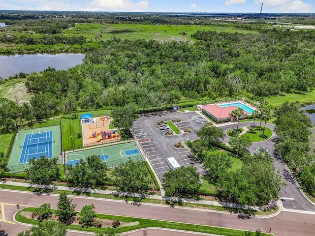 2347 123rd Pl E, Parrish, FL 34219 - aerial view of a large body of water and a heavily wooded area