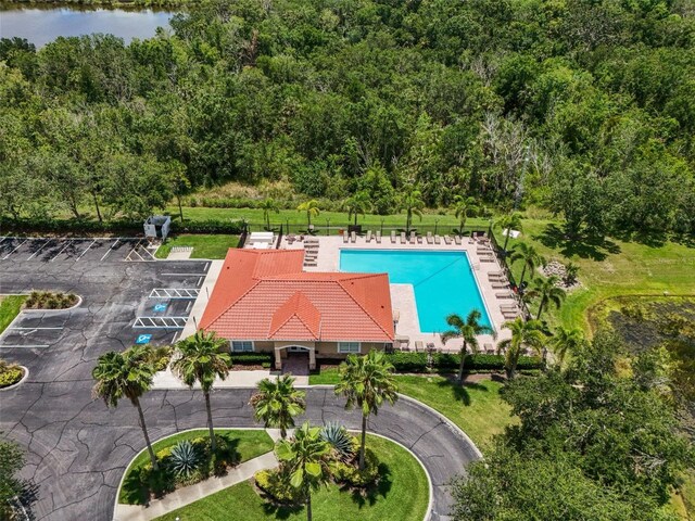 2347 123rd Pl E, Parrish, FL 34219 - drone / aerial view of a pool area and a nearby body of water