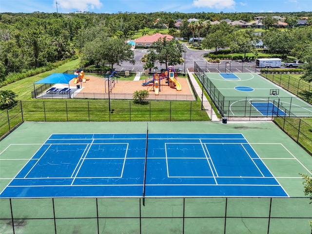 2347 123rd Pl E, Parrish, FL 34219 - view of tennis court with community basketball court