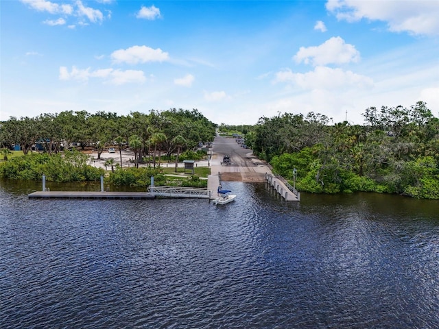 2347 123rd Pl E, Parrish, FL 34219 - water view featuring a boat ramp and a floating dock