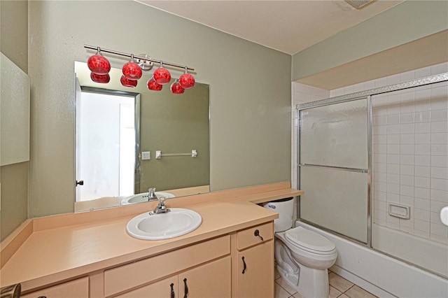 6406 16th Avenue Dr W, Bradenton, FL 34209 - full bathroom with vanity, bath / shower combo with glass door, and tile patterned floors