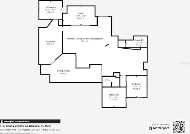 4733 Spring Meadow Ln, Sarasota, FL 34233 - view of room layout