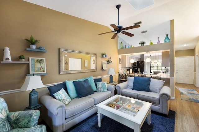 2904 64th St W Unit 2904, Bradenton, FL 34209 - living room featuring light wood-style floors and ceiling fan