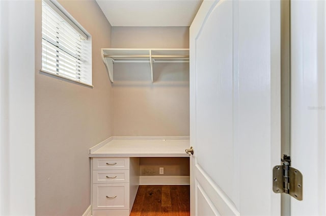 6423 Royal Tern Cir, Lakewood Ranch, FL 34202 - spacious closet with wood finished floors and built in desk