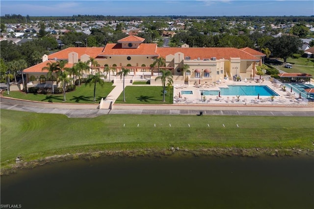3760 Gloxinia Dr, North Fort Myers, FL 33917 - drone / aerial view of a nearby body of water and a pool area