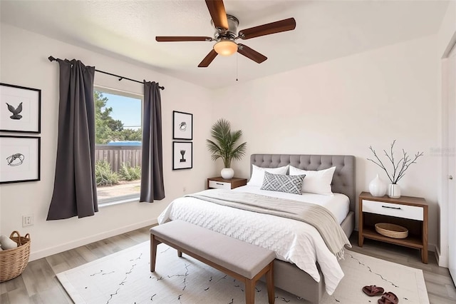 718 17th St E, Bradenton, FL 34208 - bedroom featuring light wood-type flooring and ceiling fan