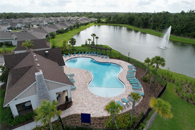 12832 Oak Hill Way, Parrish, FL 34219 - community pool featuring a water view and a patio area