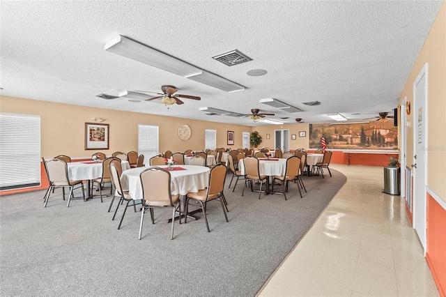 20 Idle Sands Dr, Venice, FL 34293 - dining space featuring a textured ceiling and ceiling fan