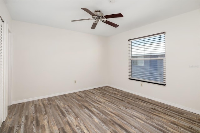 2513 Avenue B Ave B, Unit B, Bradenton Beach, FL 34217 - spare room with wood finished floors and a ceiling fan