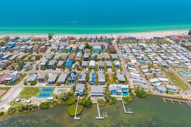 2513 Avenue B Ave B, Unit B, Bradenton Beach, FL 34217 - aerial view of property and surrounding area with waterfront with a beach
