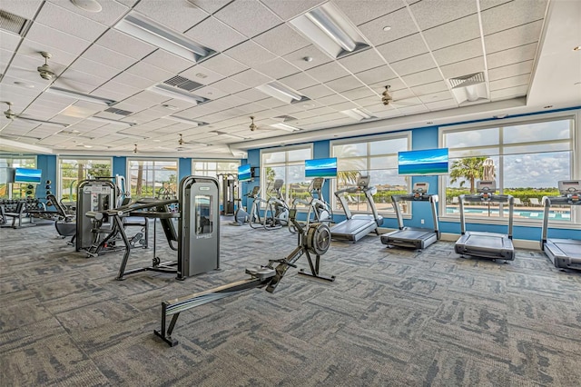 6507 Clairborne Ln, Bradenton, FL 34211 - workout area featuring carpet flooring