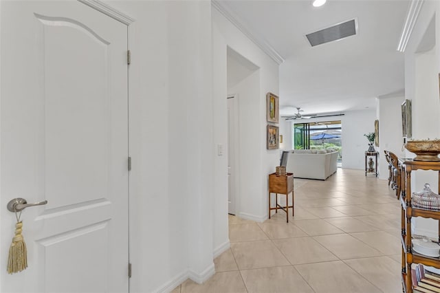 6507 Clairborne Ln, Bradenton, FL 34211 - hall featuring light tile patterned floors and baseboards