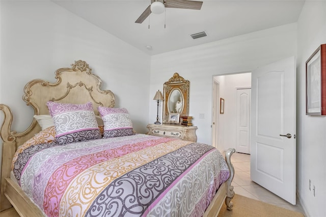 6507 Clairborne Ln, Bradenton, FL 34211 - bedroom with light tile patterned flooring and a ceiling fan