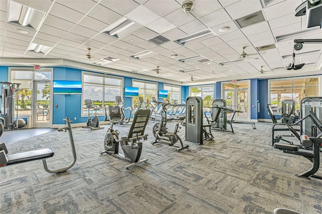 6507 Clairborne Ln, Bradenton, FL 34211 - exercise room with carpet floors