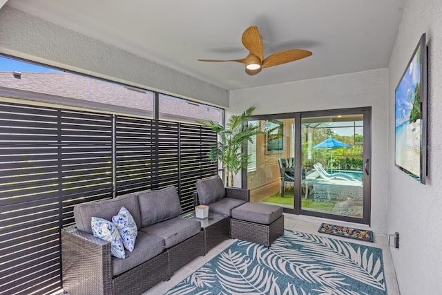 6563 Silverstar Dr, Sarasota, FL 34240 - sunroom / solarium with outdoor lounge area and ceiling fan
