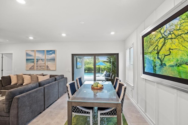 6563 Silverstar Dr, Sarasota, FL 34240 - dining room featuring recessed lighting and light tile patterned floors