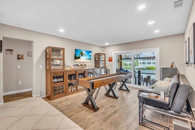 1461 Marlin St, Nokomis, FL 34275 - game room featuring recessed lighting and light wood-style flooring