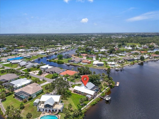 1461 Marlin St, Nokomis, FL 34275 - aerial perspective of suburban area with a large body of water