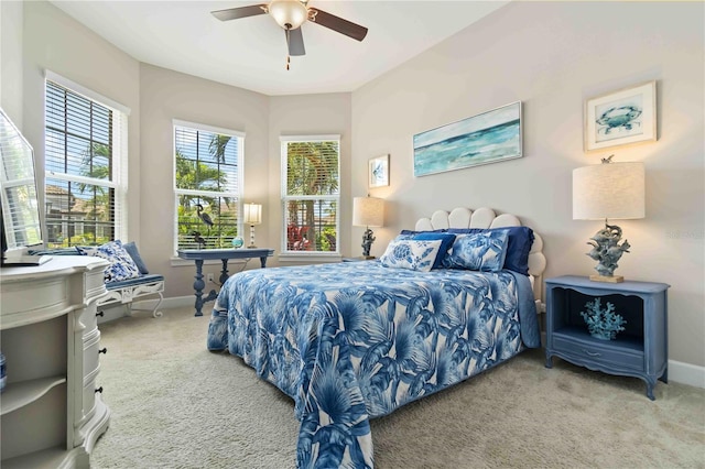 4540 Terrazza Ct, Bradenton, FL 34211 - bedroom featuring light colored carpet and a ceiling fan