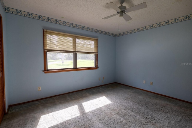 3804 65th St E, Bradenton, FL 34208 - carpeted empty room featuring a textured ceiling and a ceiling fan