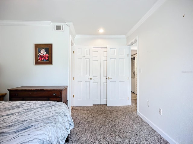 2220 Bahia Vista St Unit G4, Sarasota, FL 34239 - bedroom with ornamental molding, carpet, a closet, and recessed lighting
