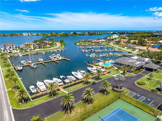 1484 Seafarer Dr, Osprey, FL 34229 - aerial view of a nearby body of water and numerous boat docks