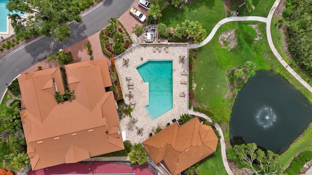 5100 Jessie Harbor Dr Unit 701, Osprey, FL 34229 - bird's eye view of a pool and a nearby body of water