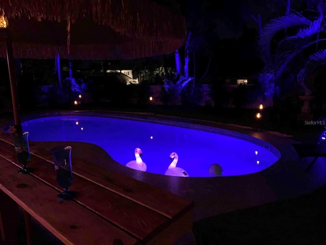 1112 Montezuma Dr, Bradenton, FL 34209 - view of pool at twilight