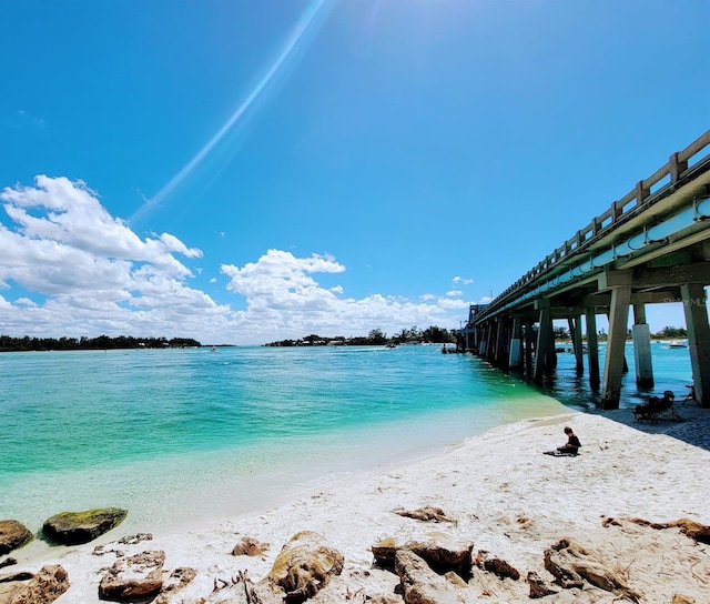 1112 Montezuma Dr, Bradenton, FL 34209 - dock with view of water and beach