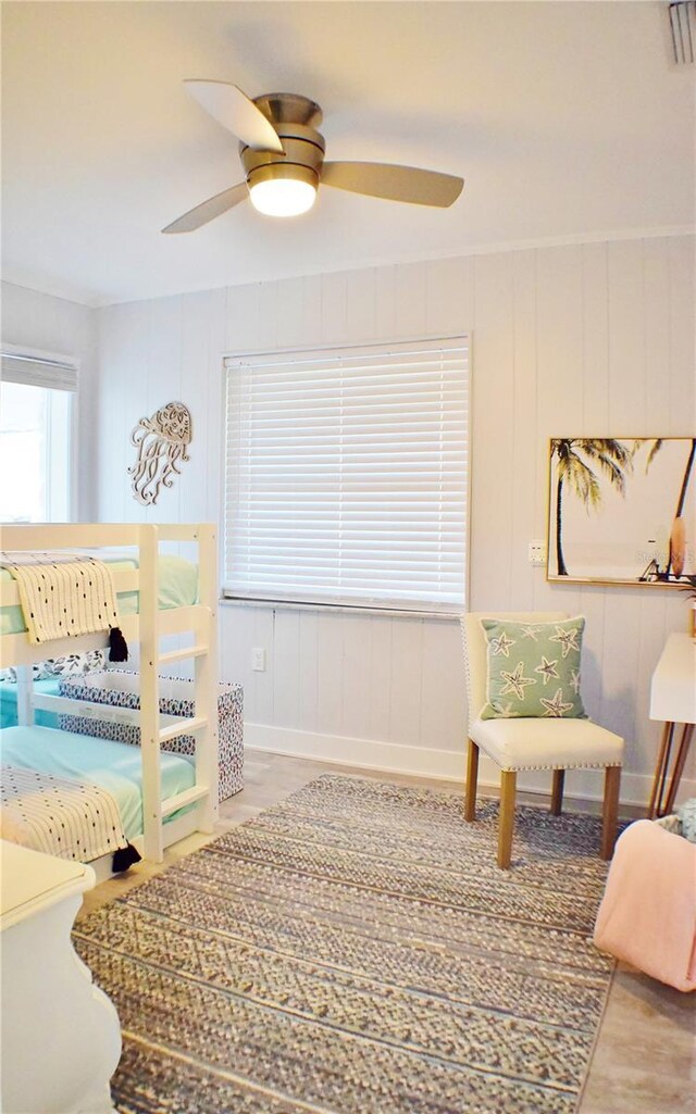 1112 Montezuma Dr, Bradenton, FL 34209 - bedroom featuring a ceiling fan and wood finished floors