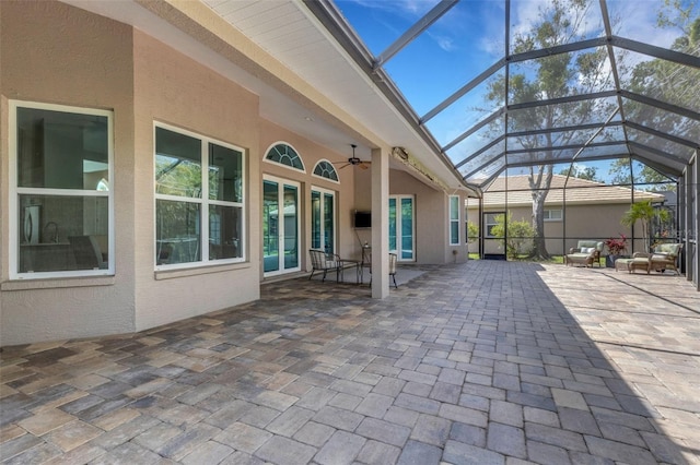 8102 Waterview Blvd, Lakewood Ranch, FL 34202 - view of patio featuring a lanai and a ceiling fan
