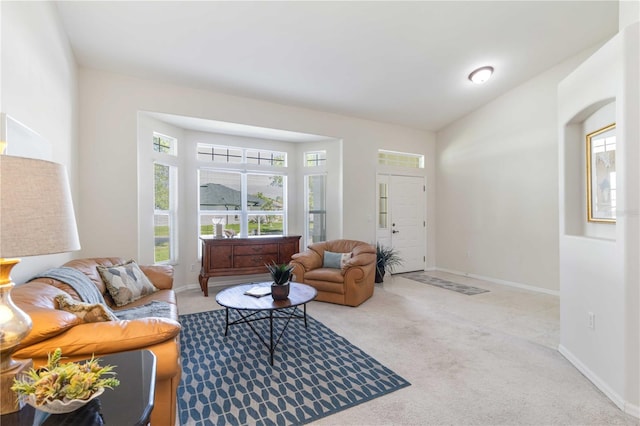 4845 Post Pointe Dr, Sarasota, FL 34233 - living room featuring carpet and baseboards