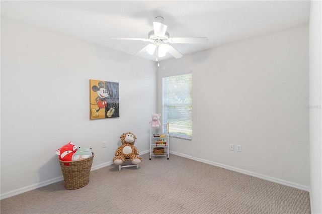 4845 Post Pointe Dr, Sarasota, FL 34233 - playroom featuring carpet floors and ceiling fan