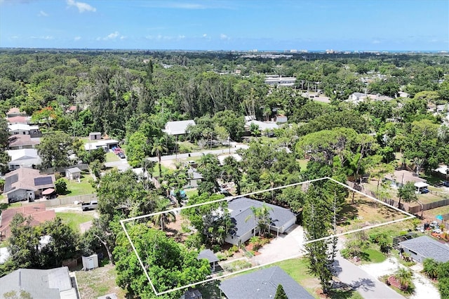 2866 E Rainbow Cir, Sarasota, FL 34231 - aerial perspective of suburban area with property boundaries highlighted