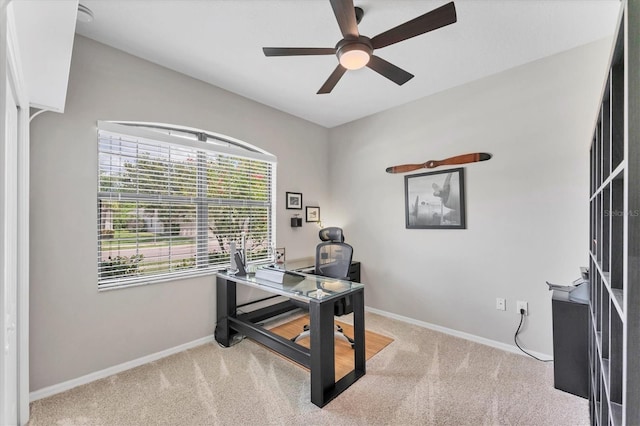 9123 Raes Creek Pl, Palmetto, FL 34221 - office with a ceiling fan and carpet