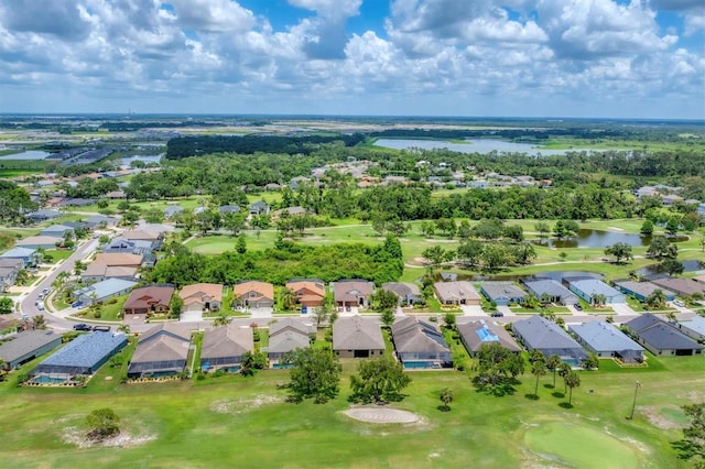 9123 Raes Creek Pl, Palmetto, FL 34221 - aerial view of property and surrounding area with nearby suburban area, a large body of water, and a local golf course