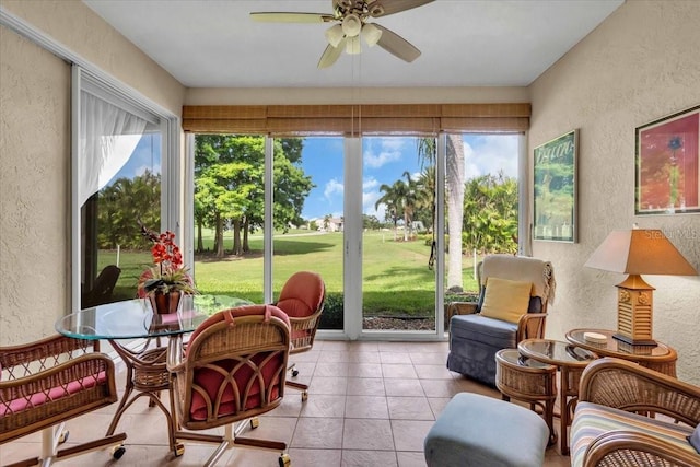 6908 Stoneywalk Ct, Bradenton, FL 34203 - sunroom / solarium with a textured wall and tile patterned flooring