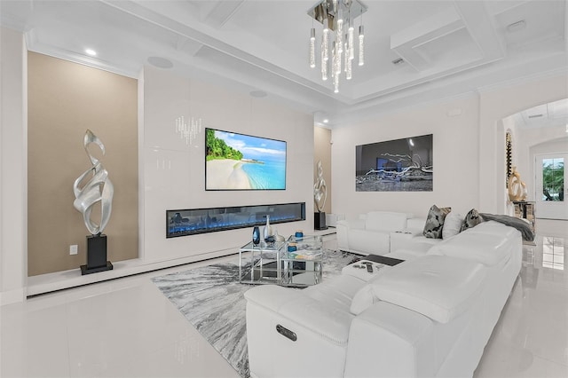 17204 Bullhorn Cir, Punta Gorda, FL 33982 - living room with arched walkways, ornamental molding, and recessed lighting