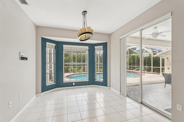 25433 Colon Dr, Punta Gorda, FL 33983 - empty room featuring ceiling fan and a sunroom