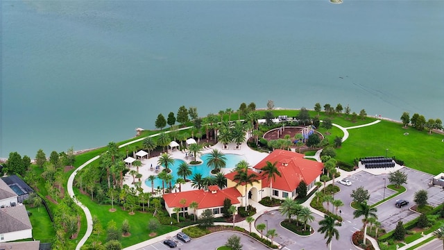 5910 Hevena Ct, Palmetto, FL 34221 - bird's eye view of a pool area